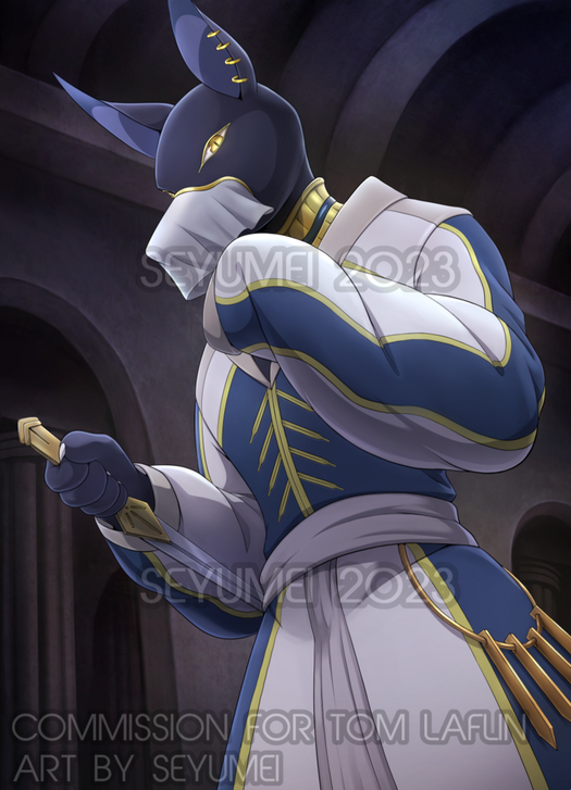 Poster commission for Tom Laflin, who is the EN VA for Anubis in the anime Sacrificial Princess and the King of Beasts