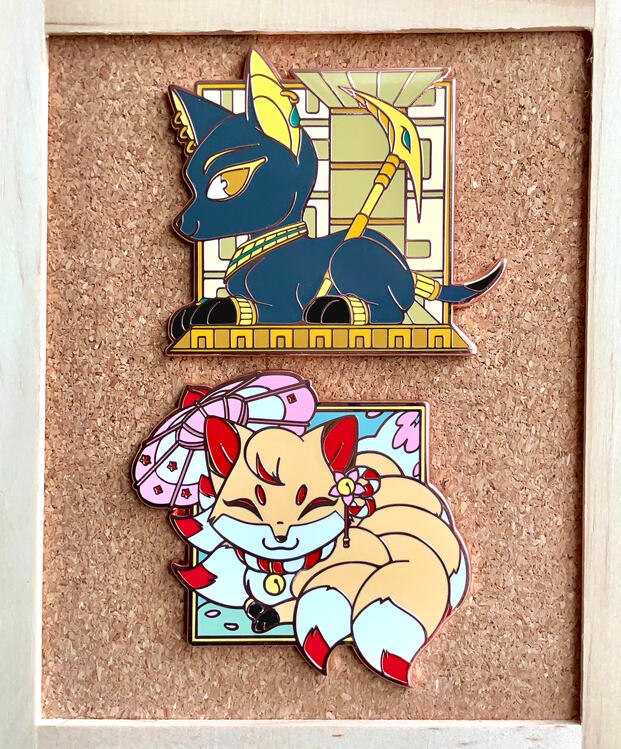 Anubis and Inari (9 tailed fox) Pins