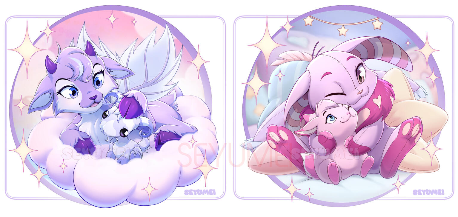 Fanart of Ixi and Cybunny from Neopets