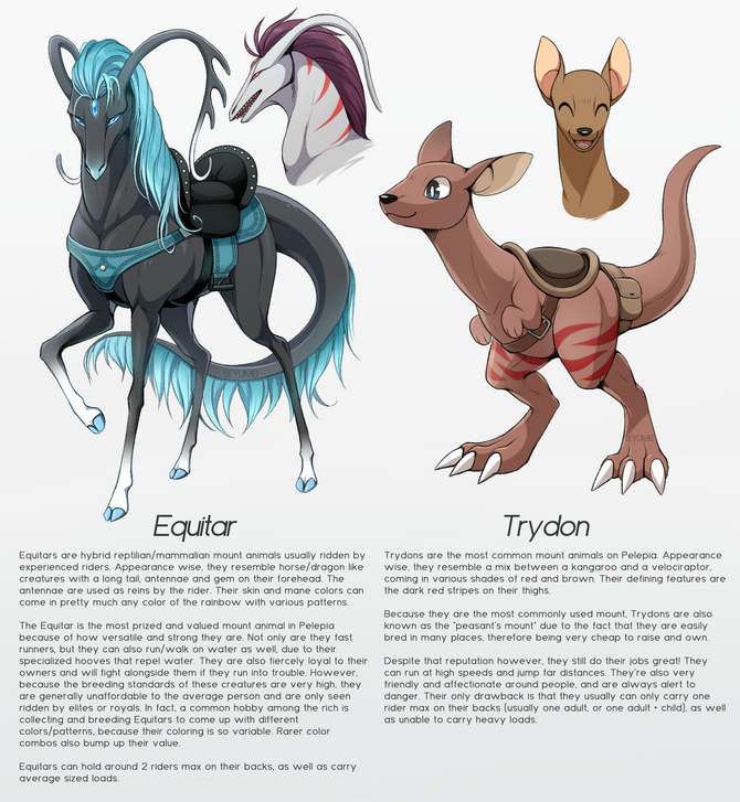 Info page on the Equitar and Trydon (original species)