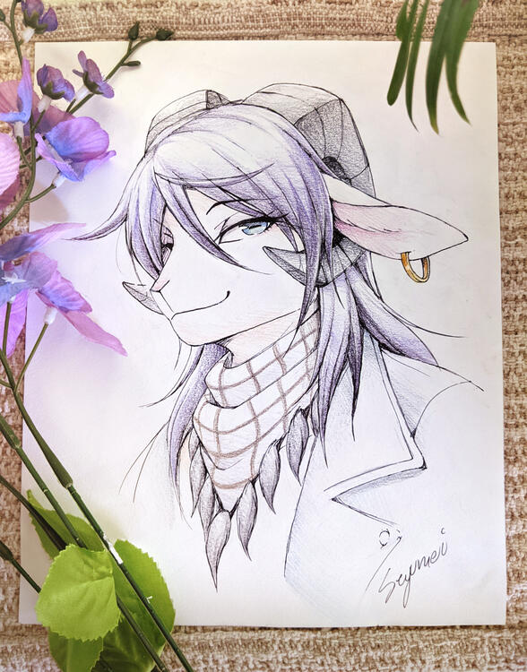 Traditional sketch commission example