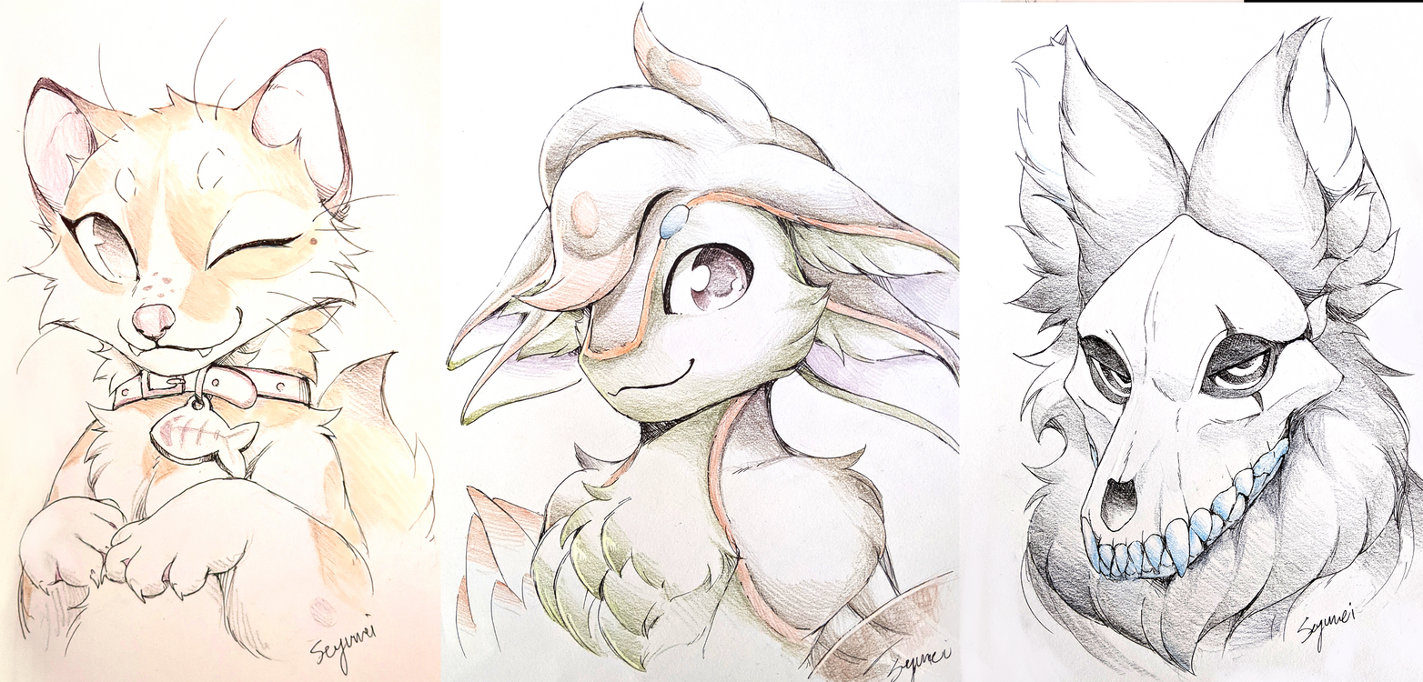 Sketch commissions for clients (done at con)