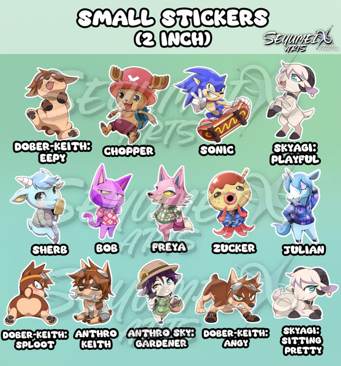 Small sticker catalog