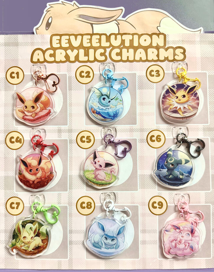 Eeveelution charm booth board